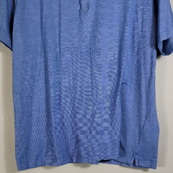 Peter Millar Mens Short Sleeve Polo Shirt Size L Blue Collar Golf Lightweight - Picture 3 of 11